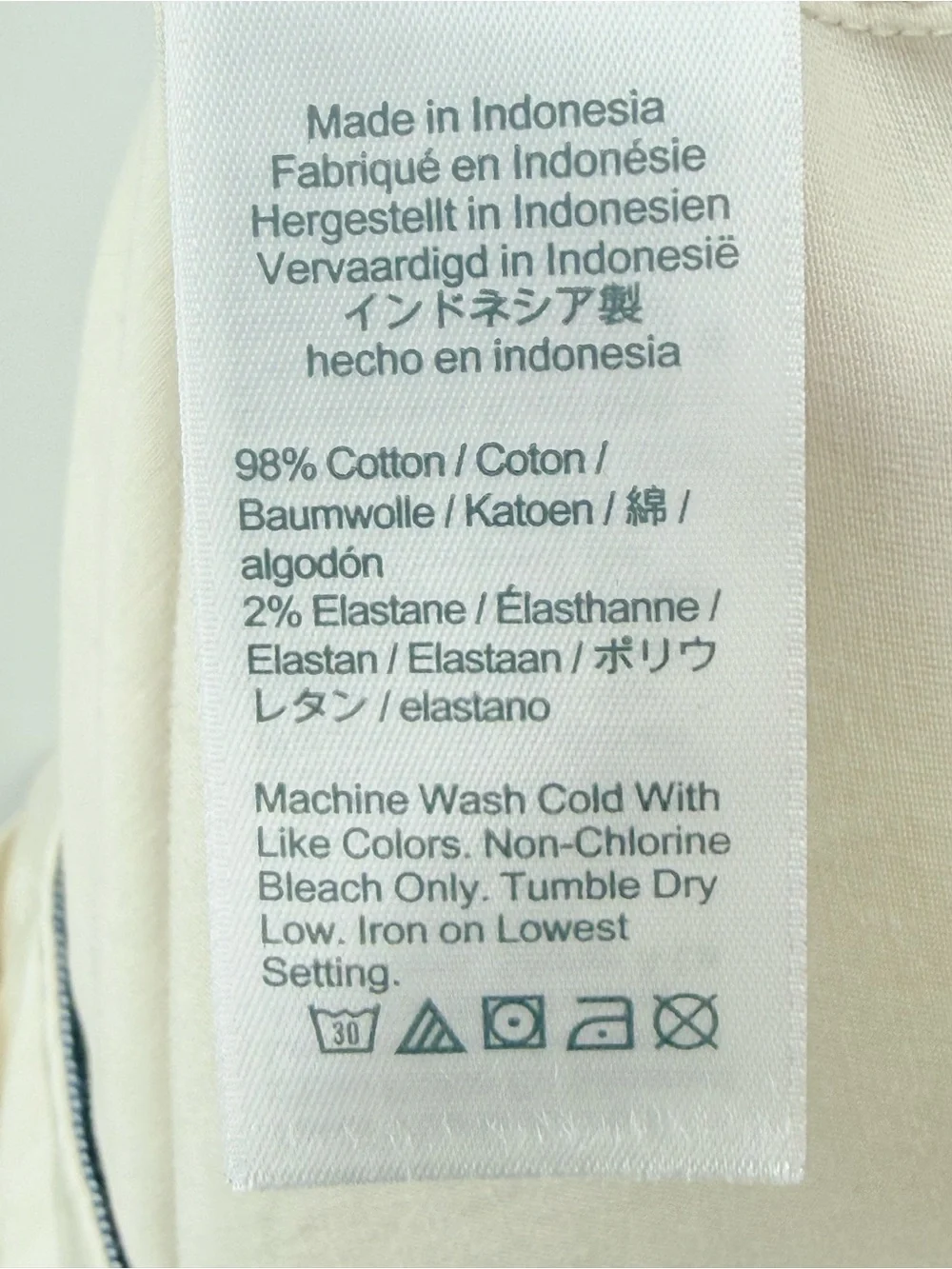 J. Crew Slim Boyfriend Chino Pants Lightweight Cotton Blend Cream Beige Size 34